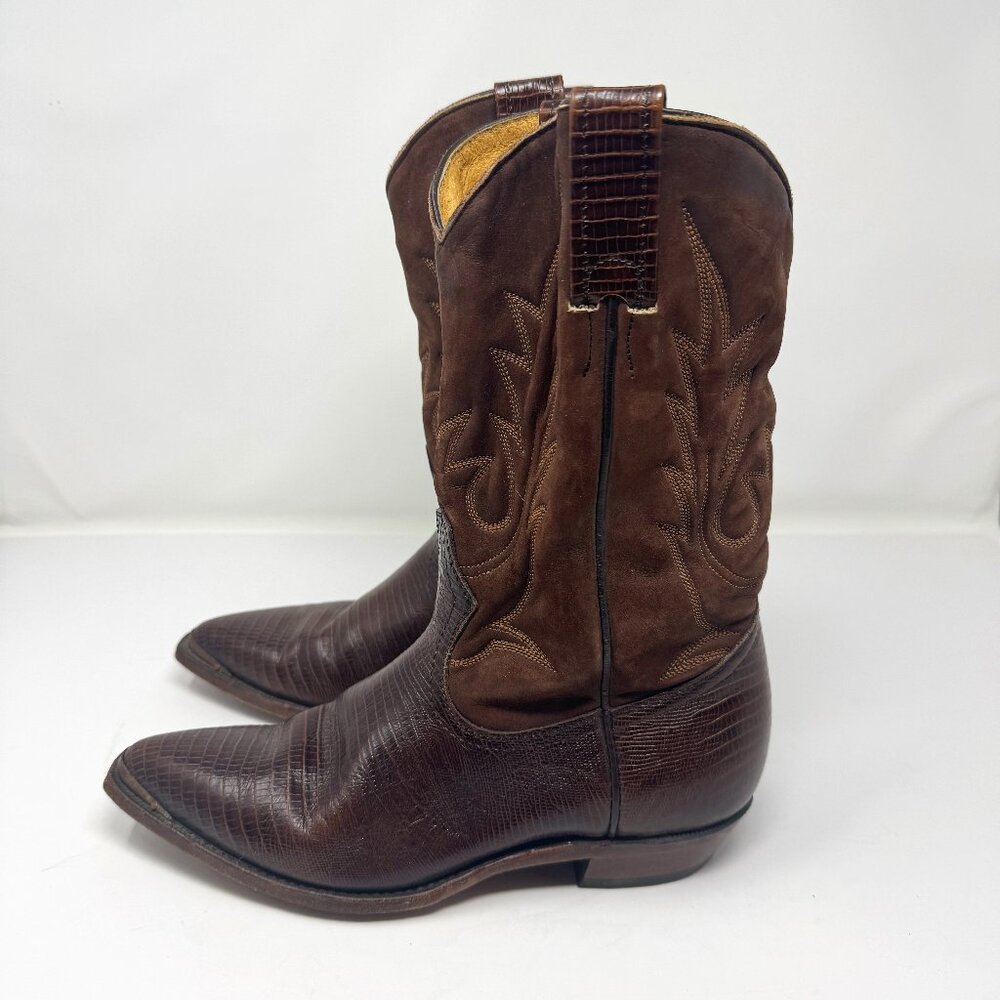 Vintage Boulet Brown Leather Cowboy Boots US 7